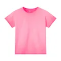 T-shirt corta rosa aderente da donna, stile vintage lavato con girocollo e maniche corte - Taglia S / Top / Sfumato Rosa Rosso
