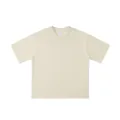 Oversized 260g zwaargewicht katoenen t-shirt met korte mouwen in luxe crème gebroken wit - S / Tops / Khaki