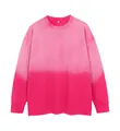 Sudadera oversize con cuello redondo y degradado rosa lavado para hombre y mujer - S / Tops / Rosa rojo degradado