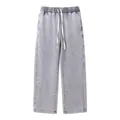 Oversize gray snow wash sweatpants with drawstring waist for casual sports wear - S / Bottoms / Gray