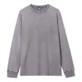 Vintage washed grey long sleeve T-shirt in heavy weight cotton with a relaxed loose fit - M / Tops / Gray