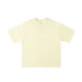 Hoogwaardig zwaar crème losvallend katoenen T-shirt met een stijlvol drop-shoulder ontwerp - S / Tops / Abrikoos