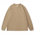Camiseta de manga larga para hombre en algodón Roma 220g caqui liso, prenda básica - S / Tops / Caqui