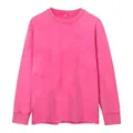 Retro acid wash heavy-weight cotton long-sleeved pink t-shirt with a vintage loose fit style - M / Tops / Rose Red