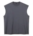 Débardeur premium gris foncé 210g en pur coton coupe oversize pour hommes style urbain - S / Hauts / Gris foncé