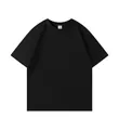 Camiseta de algodón negro de alto gramaje con corte oversize y presentación plana - XS / Tops / Negro