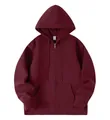 Klassieke wijnrode 300g zware katoenen hoodie met rits voor de herfst - S / Tops / Bordeauxrood