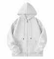 Lichtgrijze oversized hoodie met rits gemaakt van warme katoenen stof van 300 gram. - Lichtgrijs