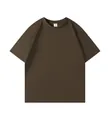 Camiseta de algodón pesado de 350g en color marrón oscuro con ajuste oversize. - Marrón café