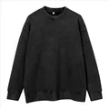 Heavyweight 400G vintage washed charcoal gray oversized crewneck sweatshirt for men - S / Tops / Black