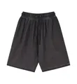 Vintage style washed charcoal grey cotton shorts featuring elastic drawstring waistband - S / Bottoms / 300g / Black