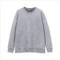 Premium vintage grey washed 400g heavyweight sweatshirt featuring an oversized crewneck fit - S / Tops / Gray