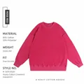 Oversized vintage washed rose red crewneck sweatshirt in heavy weight cotton blend - 3XL / Tops / Rose Red