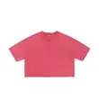 Vintage washed pink cropped cotton T-shirt featuring a relaxed fit and dropped shoulders - Red