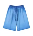 Premium vintage washed blue gradient drawstring shorts made of soft pure cotton fabric - S / Bottoms / 300g / Sapphire Blue