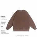 Sudadera oversize de algodón pesado lavado con efecto vintage en color café - 3XL / Tops / Marrón