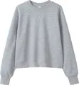 Women's short crewneck sweatshirt in heather grey with a comfortable and modern loose fit - S / Tops / Marl Grey