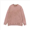 Felpa vintage rosa antico lavato, vestibilità oversize in cotone pesante di alta qualità da 400G - Taglia S / Top / Marrone