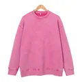 Vintage washed pink crewneck sweatshirt with distressed finish and oversized fit - Washed Rose Red