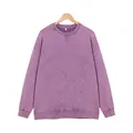 Vintage washed purple oversized crewneck sweatshirt with distressed texture for unisex - Washed Purple