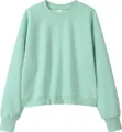 Loose-fit mint green crewneck sweatshirt for women, 350g heavy fabric pullover. - Grass Green