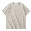 T-shirt oversize lourd en coton 280g pour hommes, couleur beige à épaules tombantes - Abricot Noisette