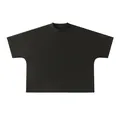 Premium heavyweight black boxy T-shirt with oversized fit and small round neckline - M / Tops / Black