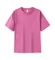 Heavyweight 230g pure cotton drop-shoulder short sleeve t-shirt in plain pink color - S / Tops / Raspberry Pink