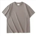 T-shirt oversize premium en pur coton épais 280g avec épaules tombantes couleur taupe - Café