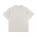 Heavyweight 260g washed distressed T-shirt in light grey with ripped details - S / Tops / Dirty White