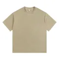 Men's heavyweight vintage washed pure cotton t-shirt in khaki, loose fit distressed style - S / Tops / Dazzling Khaki
