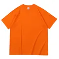 Premium 260g βαμβακερό oversized t-shirt με πεσμένους ώμους σε έντονο πορτοκαλί χρώμα - Πορτοκαλί