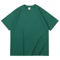 Βαρύ πράσινο υπερμεγέθη βαμβακερό t-shirt με χαλαρή εφαρμογή με πεσμένους ώμους - Σκούρο Πράσινο