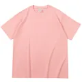 Ανδρικό βαρύ βαμβακερό oversized T-shirt 260g με πεσμένους ώμους σε παστέλ ροζ - Ροζ