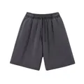 Premium heavyweight vintage washed charcoal gray cotton shorts with drawstring - S / Bottoms / Gray