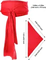 Rode piraat sjerp en bandana set met afmetingen 3,65 m x 0,25 m voor accessoires - Eén maat / Bandana en Sjerp Set (DF002) / Rood