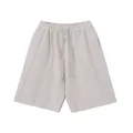 Mens heavy cotton shorts vintage wash light grey loose fit athletic sweat shorts - S / Bottoms / Dirty White