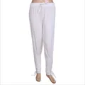 Pantaloni da costume da pirata vichingo medievale da uomo con dettagli stringati bianchi - Taglia M / Pantaloni e gonne / Bianco