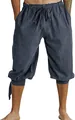 Detailansicht der mittelalterlichen Wikinger-Piratenhose für Herren aus Baumwollleinenstoff - M / Unterteile / Grau