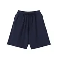 Vintage-gewaschene dunkelblaue schwere Baumwollshorts mit elastischem Kordelzug für Herren - S / Saphirblau
