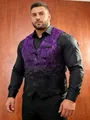 Men's purple and black gradient sequin vest for stage performances and gala events - L / Tops / Purple