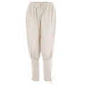 Pantaloni da pirata medievali da uomo con lacci alle caviglie in tonalità beige - Taglia M / Pantaloni e gonne / Bianco