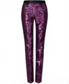 Detailvorderansicht der lila Pailletten-Slim-Fit-Hose für Herren für Auftritte - Lila