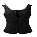 Gilet à lacets de style renaissance médiévale classique noir pour costume de scène - S / Hauts / Noir