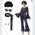 Costume da discoteca anni '70 da donna, set da 7 pezzi con abito a pois e accessori - Pois Colorati