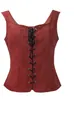 Gilet médiéval de style Renaissance en daim rouge à lacets pour costumes de scène - S / Hauts / Rouge