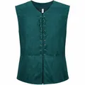 Gilet médiéval steampunk à lacets pour hommes, style pirate gothique renaissance - Vert