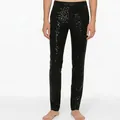 Stylish slim fit black sequin men's suit pants ideal for stage performance and parties - M / Black
