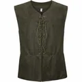 Gilet médiéval Renaissance steampunk pirate pour hommes en vert foncé avec laçage frontal - Vert Militaire