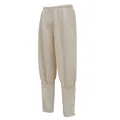 Pantalones medievales de algodón blanco roto para disfraces históricos de cosplay - S / Bottoms / Beige
